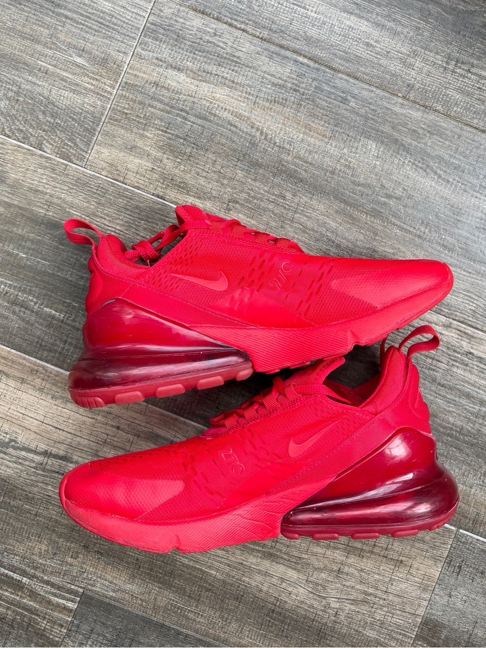 Nike air max 270 triple red sneakers shoes 8 - Picture 2 of 6